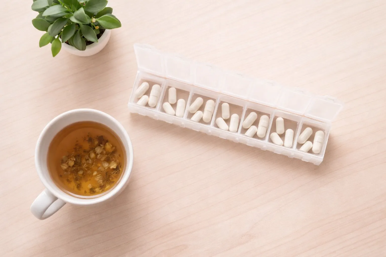 Tedenski organizator kapsul in čaj